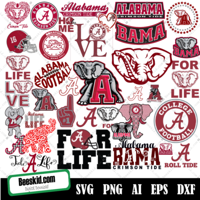 Alabama Crimson Tide Football Svg Bundle, Sport Svg, Alabama Crimson Tide, Alabama Svg, Alabama Vector, Alabama Logo Svg