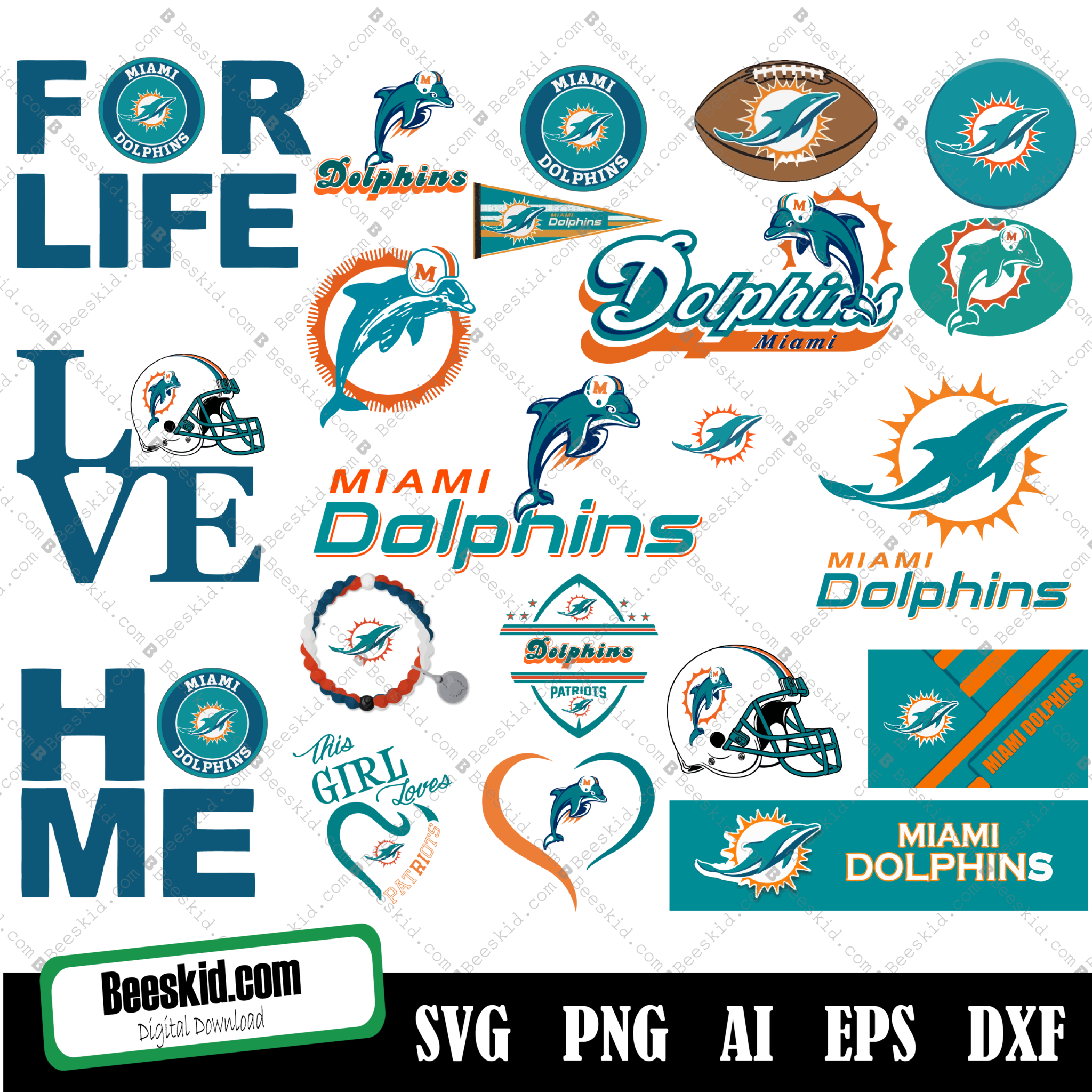 Miami Dolphins Bundle Svg, Dolphins Svg, Miami Dolphins Svg For Cricut ...