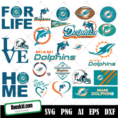 Miami Dolphins Bundle Svg, Dolphins Svg, Miami Dolphins Svg For Cricut, Miami Dolphins Logo Svg, Miami Dolphins Cut