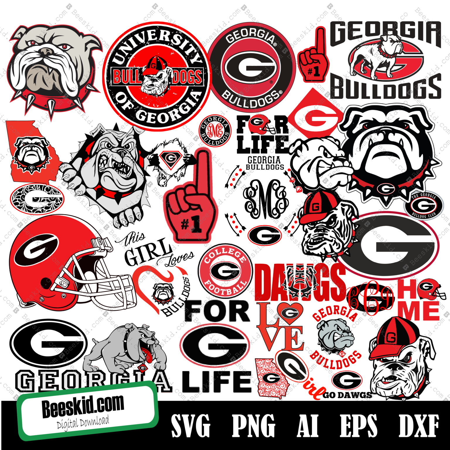 Georgia Bulldogs Svg Bundles, Ncaa Football Svg, Cricut Cutting File ...