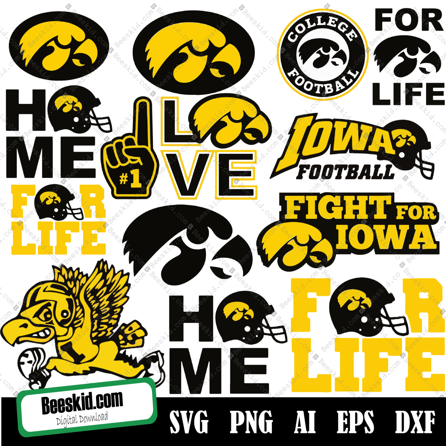 Iowa Hawkeyes Svg, Ncaa Bundle Svg, Football Team Logo Svg, Football 