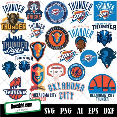 Oklahoma City Thunder Svg Bundle, Svg File For Cricut, Layered Svg, Clipart, Cut File, Png, Cutting File, Silhouette
