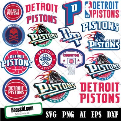 Detroit Pistons Svg Bundle, Svg File For Cricut, Layered Svg, Clipart, Cut File, Png, Cutting File, Silhouette