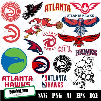 Atlanta Hawks Svg Bundle, Svg File For Cricut, Layered Svg, Clipart, Cut File, Png, Cutting File, Silhouette