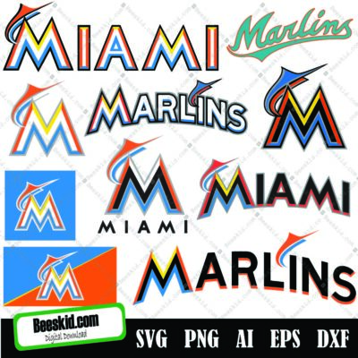 Miami Marlins Svg, Miami Marlins Cut Files, Svg Files, Baseball Clipart, Cricut Florida Marlins Cutting Files, Baseball Dxf, Clipart, Instant Download