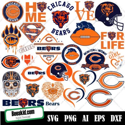 Chicago Bears Bundle Svg, Chicago Bears Svg, Chicago Bears Clipart, Chicago Bears Logo, Chicago Bears Cricut