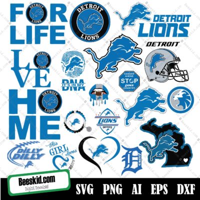 Designs Detroit Lions Football Svg Bundle, Sport Svg, Detroit Lions Svg, Lions Football Svg, Lions Logo Svg, Love Lions Svg