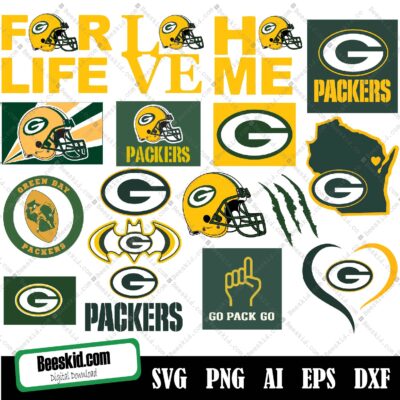 Designs Green Bay Packers Football Svg Bundle, Sport Svg, Green Bay Packers, Packers Svg, Packers Logo Svg, Love Packers Svg