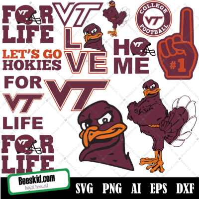 Virginia Tech Hokies Svg, Ncaa Bundle Svg, Football Team Logo Svg, Football Bundle Svg, Virginia Tech Hokies Ncaa Svg, Png, Eps, Dxf