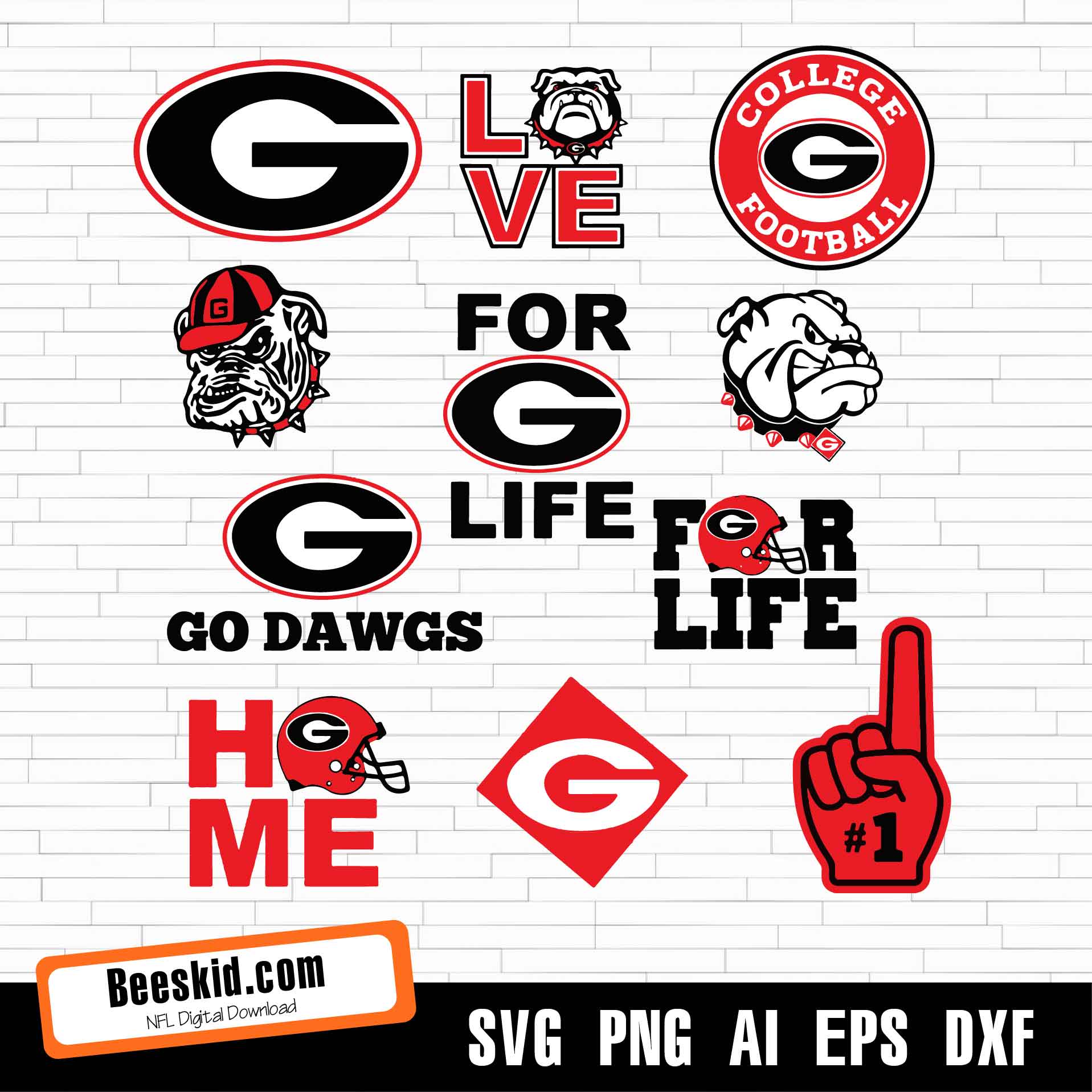 Georgia Bulldogs Svg Bundles, Ncaa Football Svg, Cricut Cutting File ...