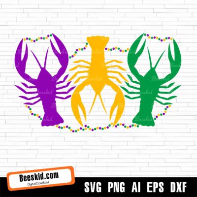 Mardi Gras Crawfish SVG