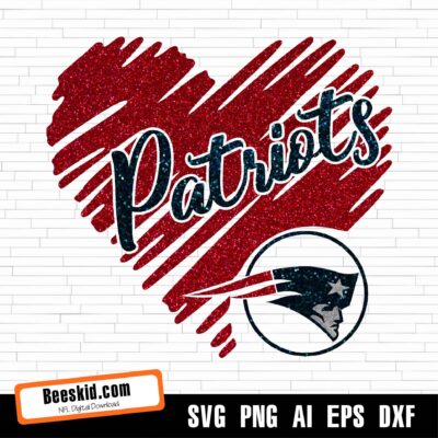 Patriots Heart Svg, New England Patriots Png, New England Patriots Svg For Cricut, New England Patriots Logo Svg