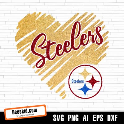 Pittsburgh Steelers Heart Svg, Pittsburgh SteelersSvg - Png, Pittsburgh Steelers Svg For Cricut, Pittsburgh Steelers Logo Svg, Pittsburgh Steelers Cut File file