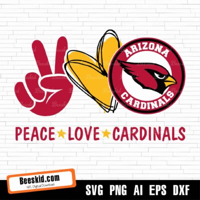 Peace Love Peace Love Cardinals  Svg, Sport Svg, Football Svg, Football Teams Svg, Nfl Svg, Peace Love Cardinals  Svg