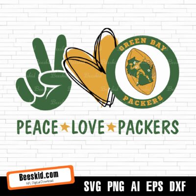 Peace Love Green Bay Packers Peace Love, Green Bay Packers Svg Packers Svg, Nfl Svg, Dxf, Png, Logo Sports, Nfl Logo Svg