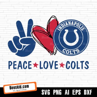 Peace Love Indianapolis Colts, Peace Love Svg, Colts Svg, Indianapolis Colts, Nfl Svg, Nfl Transfers ,Png Colts Logo