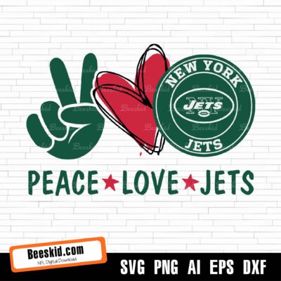 Peace Love Jets Svg, Sport Svg, Football Svg, Football Teams Svg, Nfl Svg, Jets Football Team, Jets Svg, Jets Nfl Svg, New York Jets Svg