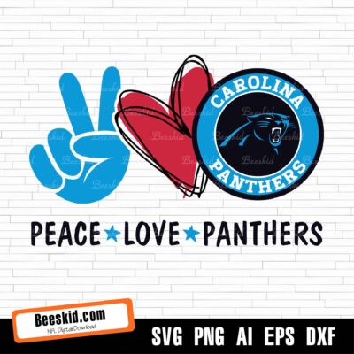 Peace Love Panthers Svg, Sport Svg, Carolina Panthers Svg, The Panthers Svg, The Panthers Nfl