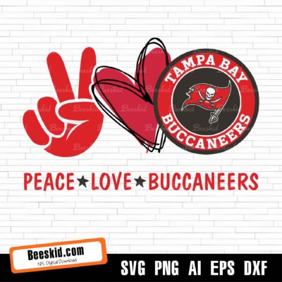 Peace Love Buccaneers Svg, Sport Svg, Tampa Bay Buccaneers Svg, Buccaneers Svg, Buccaneers Nfl, Nfl Svg, Nfl Team Svg