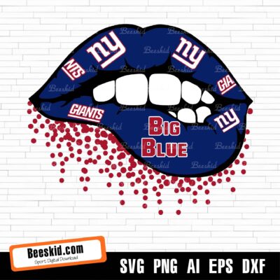 New York Giants Lips Svg Png, New York Giants Logo Svg For Cricut, New York Giants Logo Svg Cuf File, Cut File, Eps, Pdf, Dxf, Layered Svg