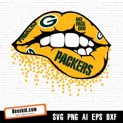 Green Bay Packers Svg, Green Bay Packers Lips Svg, Green Bay Packers Svg For Cricut,Green Bay Packers Cut File, Eps, Pdf, Dxf, Layered Svg