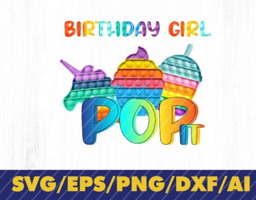 Birthday Girl Pop It Unicorn Png, Girl Pop It Birthday Png, Birthday Girl Png, Pop It Png, Pop it Alphabet Png, Pop it Letters Png
