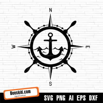 Anchor Compass SVG File