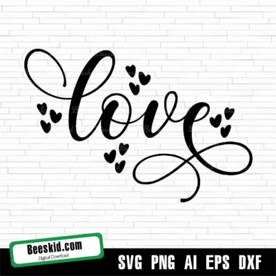 Valentine's Day Love Design With Hearts Svg