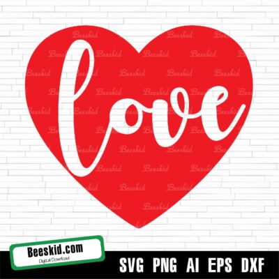 Valentine Heart Design With Love Svg