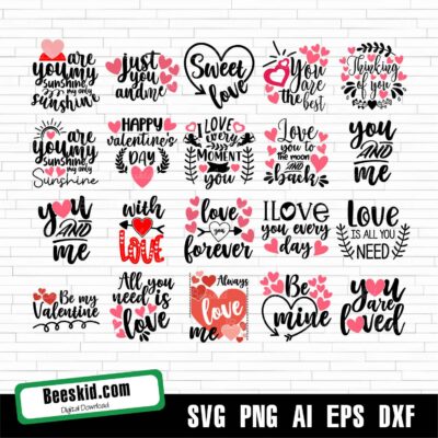 Valentines SVG Bundle, Heart Svg Files