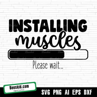 Installing Muscle Please Wait Gym Svg