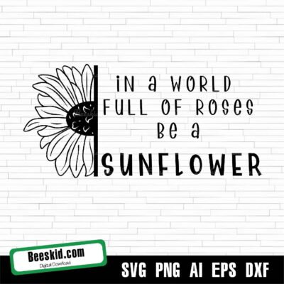 Sunflowers Svg, Half Sunflower With Quot