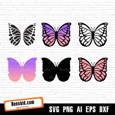 Layered Butterfly SVG Clipart