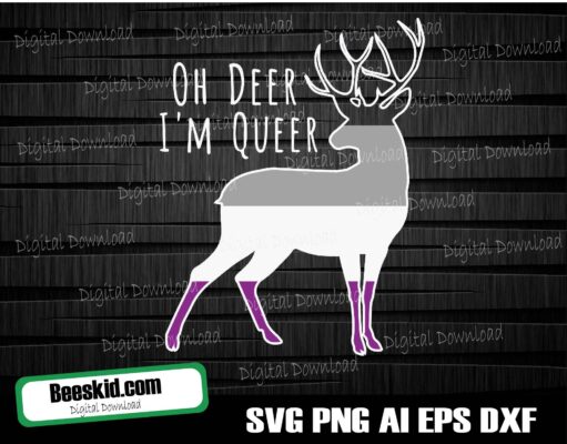 LGBT Oh Deer I'm Queer Svg, Gay Pride Month Svg, Gay Pride Svg, LGBT Svg, Gay Svg, Pride Svg, Rainbow Svg, Gay Pride Shirt Svg, Cut Files for Cricut