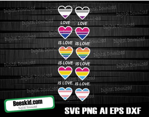 Love is Love Svg, LGBT Svg, Gay Pride Svg, LGBT Svg, Gay Svg, Pride Svg, Rainbow Svg, Gay Pride Shirt Svg, Cut Files for Cricut