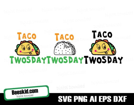 Taco Twosday Svg, Taco Bout Cute Svg, Taco Svg Design, Cut File Silhouette And Cricut, Instant Download