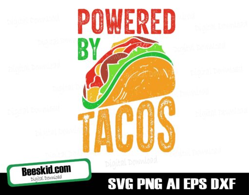 Tacos Typography Svg, Taco Svg Design, Cut File Silhouette And Cricut, Instant Download