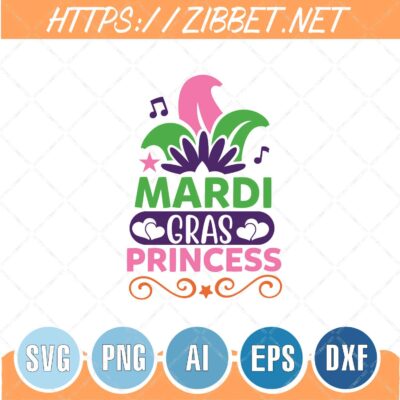 Mardi Gras Princess Svg, Mardi Gras Svg, Fat Tuesday Svg, Mardi Gras Shirt, Png, Dxf, Eps, Cut File, Instant Download