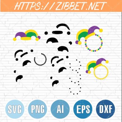 Jester Hat Monogram Frames Svg, Mardi Gras Svg, Fat Tuesday Svg, Mardi Gras Shirt, Png, Dxf, Eps, Cut File, Instant Download