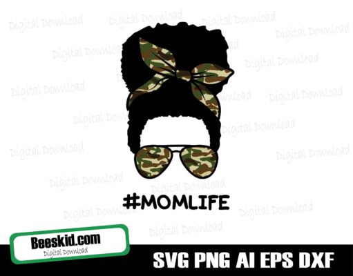 Mom Life Mom Skull Bun Hair Sunglasses Headband Mom Life PNG Sublimation Design Downloads - Commercial Use