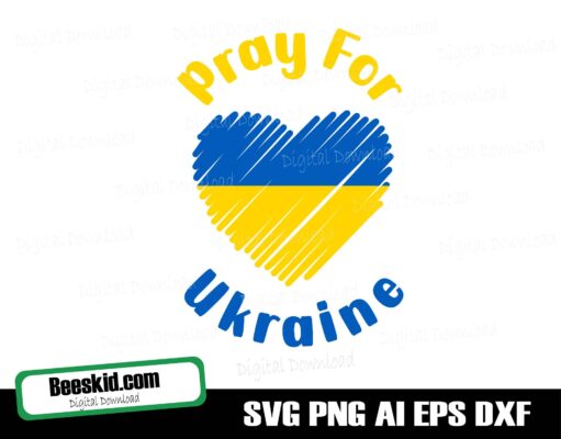 Pray For Ukraine Svg, Dxf, Png, For Vinyl, Sublimation, Waterslide, Screen Print Etc