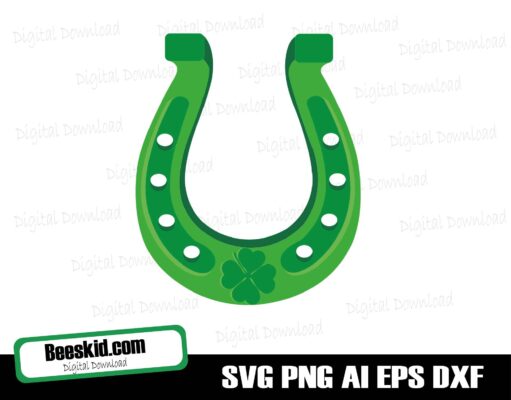 St. Patrick's Day Svg Cut File, Horseshoe And Clover Svg, Horseshow Svg, St Patrick's Day svg
