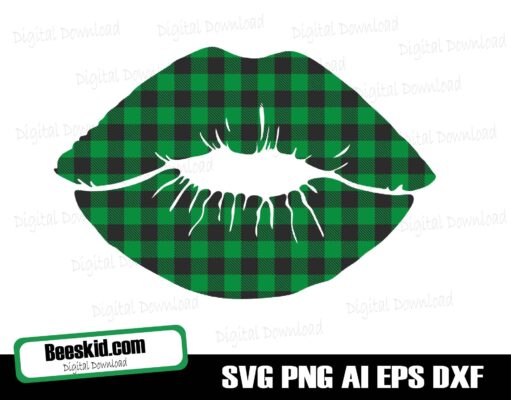 St. Patrick's Day Svg Cut File, Lips with clover Svg for St patricks day, Lips SVG, Shamrock SVG, Saint Patricks Day Svg