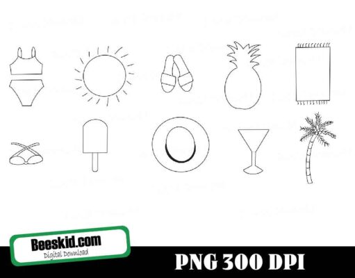 Hand Drawn Summer Png, Hand Drawn Doodle Clipart , Beach Clipart, Summer Clipart, Sketch, Drawing, Vecto Png
