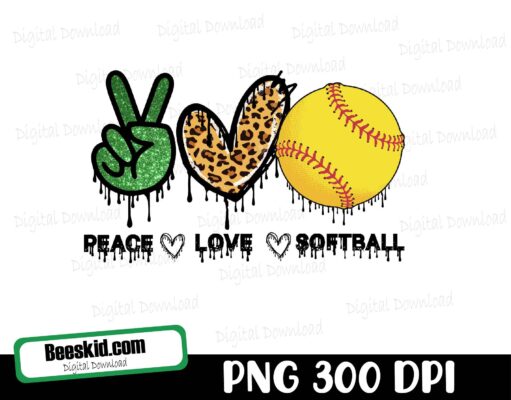 Peace Love Softball Png, Softball Sublim, Peace love softball png, Softball Sublimation designs downloads, Softball png, png softball, png files for sublimation, Sublimation png