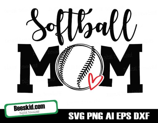 Softball Mom, Softball Mom Leopard print svg/dxf/png