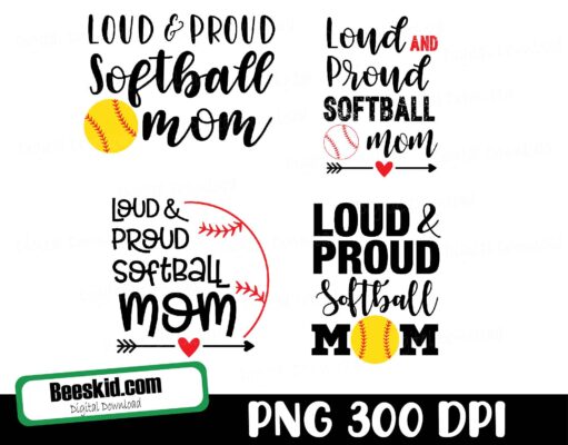 Loud and Proud Softball Mom, Loud And Proud Softball Mom SVG Cut File commercial use instant download  printable vector clip art  Softball Mama Shirt Print