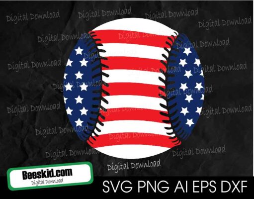 Baseball and Softball American Flag Svg,  Baseball Clipart, Baseball Cutfile, Baseball Instant Download, US Baseball png, Ball svg