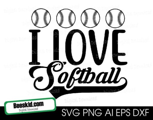 I Love Softball svg, Softball svg, Softball svg Files, Softball Shirt svg, Softball svg Designs, Softball svg Cricut