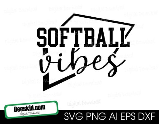 Softball Vibes Svg, Baseball mom svg, baseball shirt svg, softball mom svg, baseball life svg, Cut File For Cricut and Silhouette
